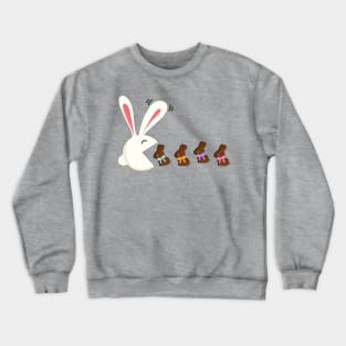 Funny Easter Rabbit Eating Chocolate Easter Bunnies Crewneck Sweatshirt